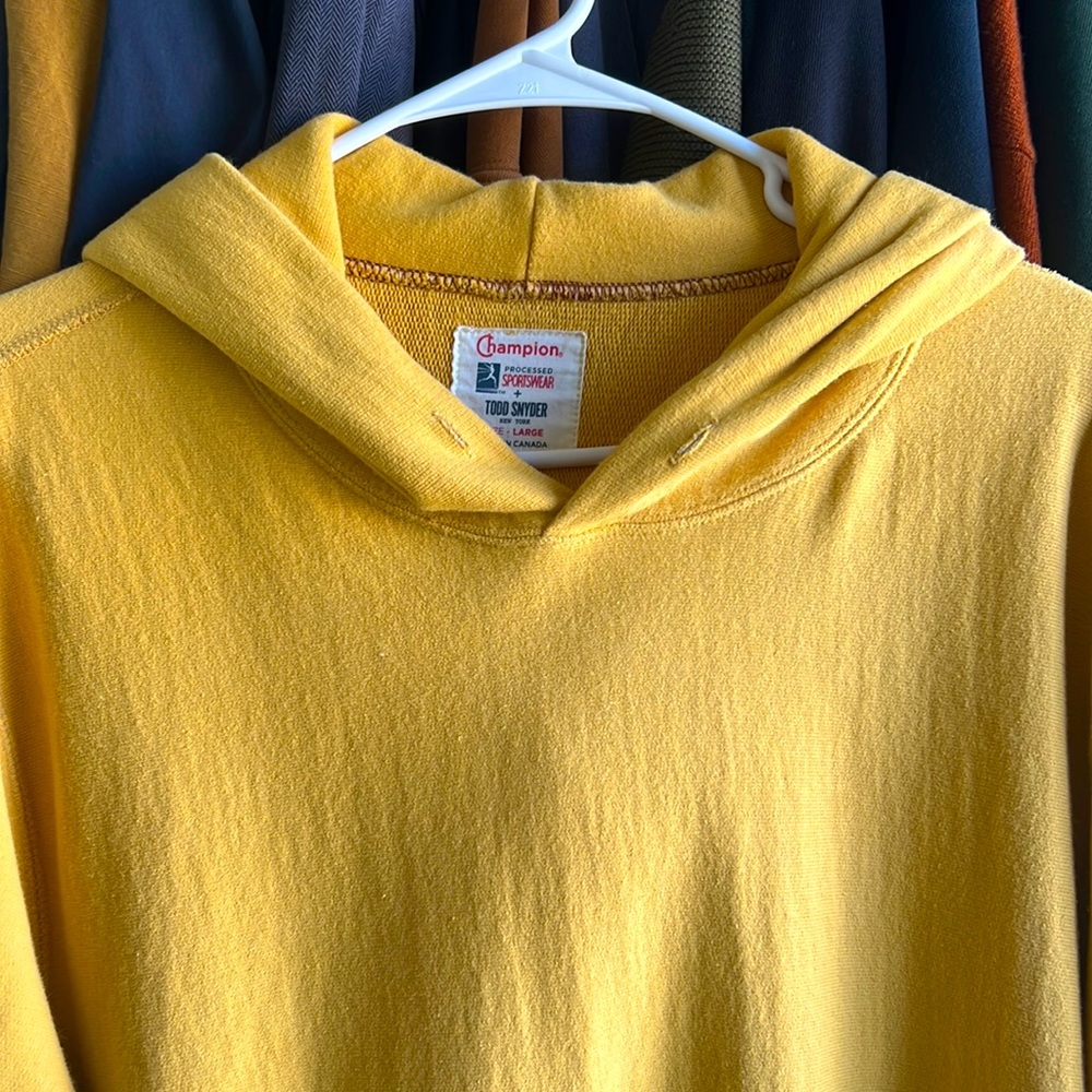 Todd Snyder x Champion Large Yellow Hoodie